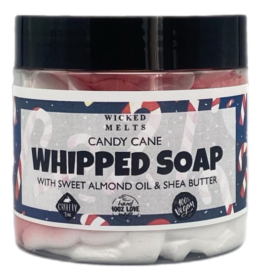 Candy Cane Whipped Soap Large Tub 150g