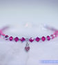 Bracelet in shimmering pink with Swarovski, Sterling Silver & Czech Glass beads - Image 3