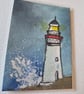 ACEO original watercolour painting collectable art card lighthouse 