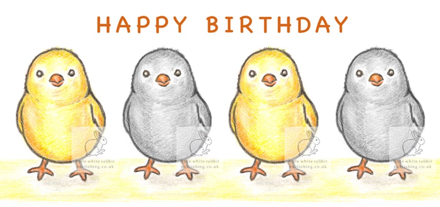 Four Chicks - Birthday Card