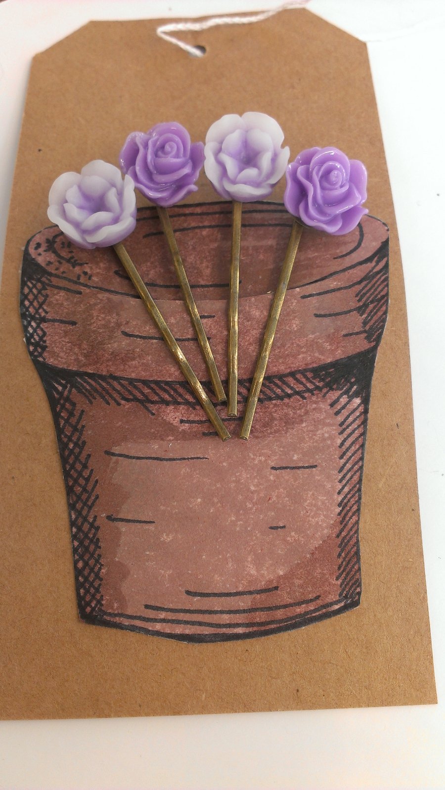 SALE Lilac Flower Bobby Pin Set