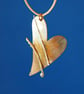 Copper Heart Bow and Arrow Pendant - Image 1
