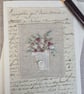 Hand embroidered blank greetings card