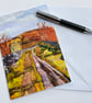 Moorland seen from a muddy lane printed card. Rural scene. Yorkshire.  - Image 2