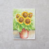 Original Watercolour ACEO  'Sunflower Pot'
