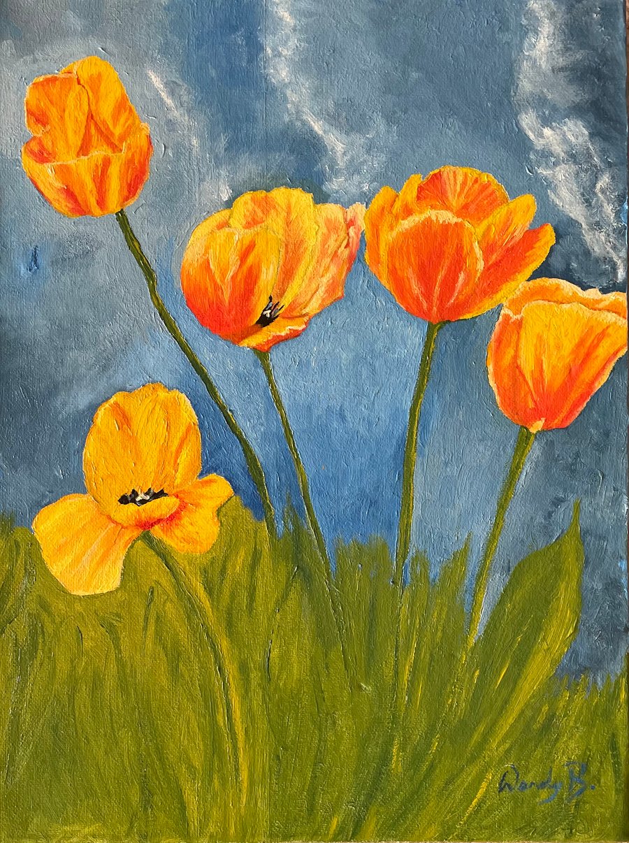 Dancing Tulips lovely Spring flowers 