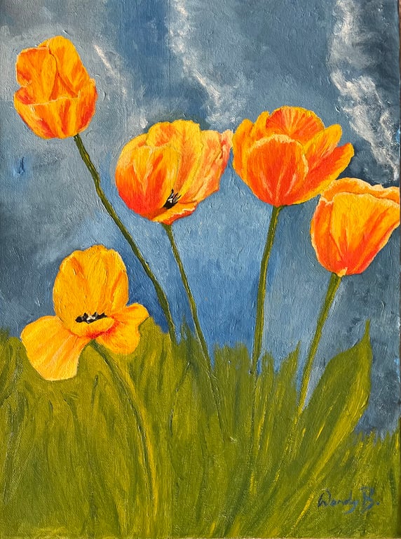 Dancing Tulips lovely Spring flowers 