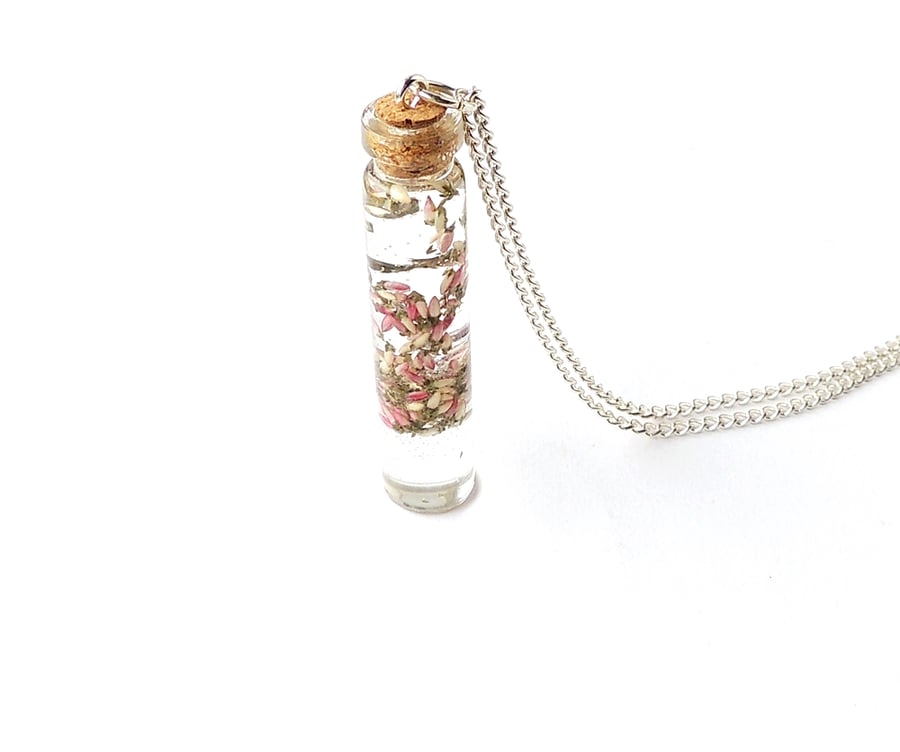 Flower Bottle Necklace - SECONDS (378aa)