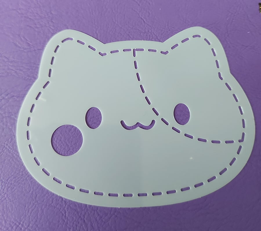 Anime Little Kitten Cat Face Thin Acrylic Sewing Template