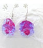 Pink Lampwork Glass Drop Earrings and Pendant Necklace Set - Image 4