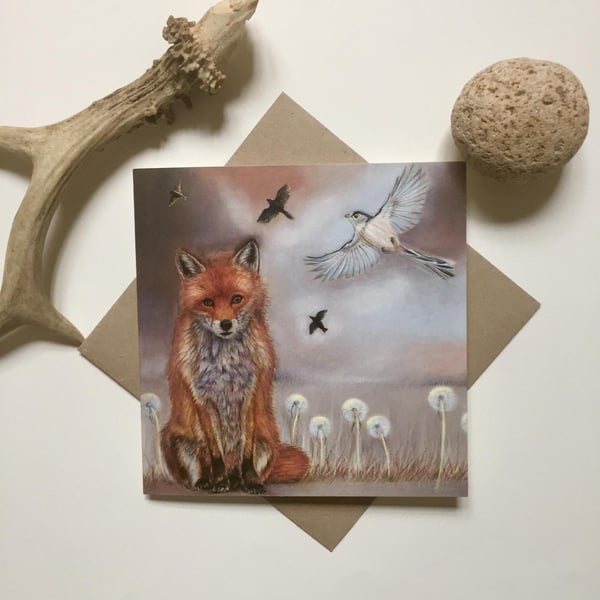 Forest Fox blank greeting card