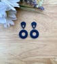 Navy Elegant Drop Earrings
