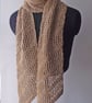 Handspun Knitted Scarf, Diagonal, Merino, Bamboo & linen - Image 4