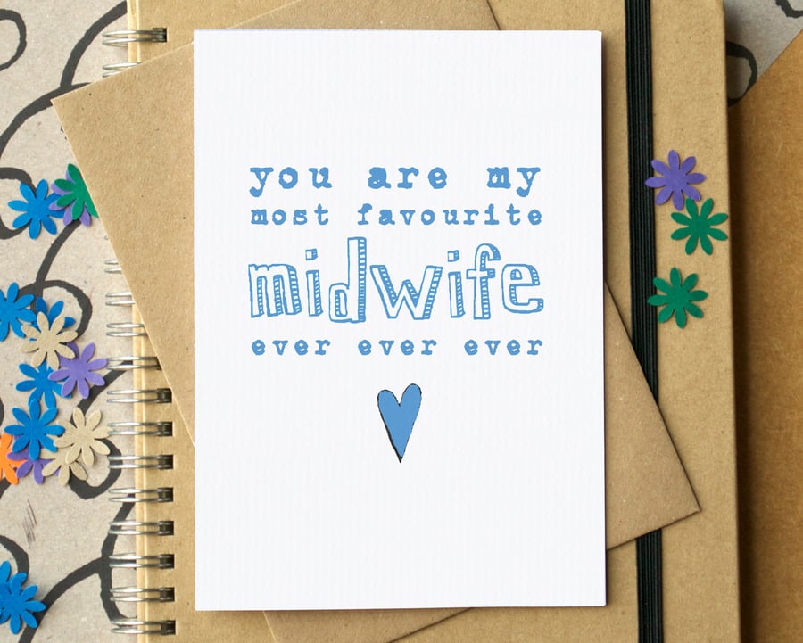 Funny "Favourite Midwife" Thank You Card