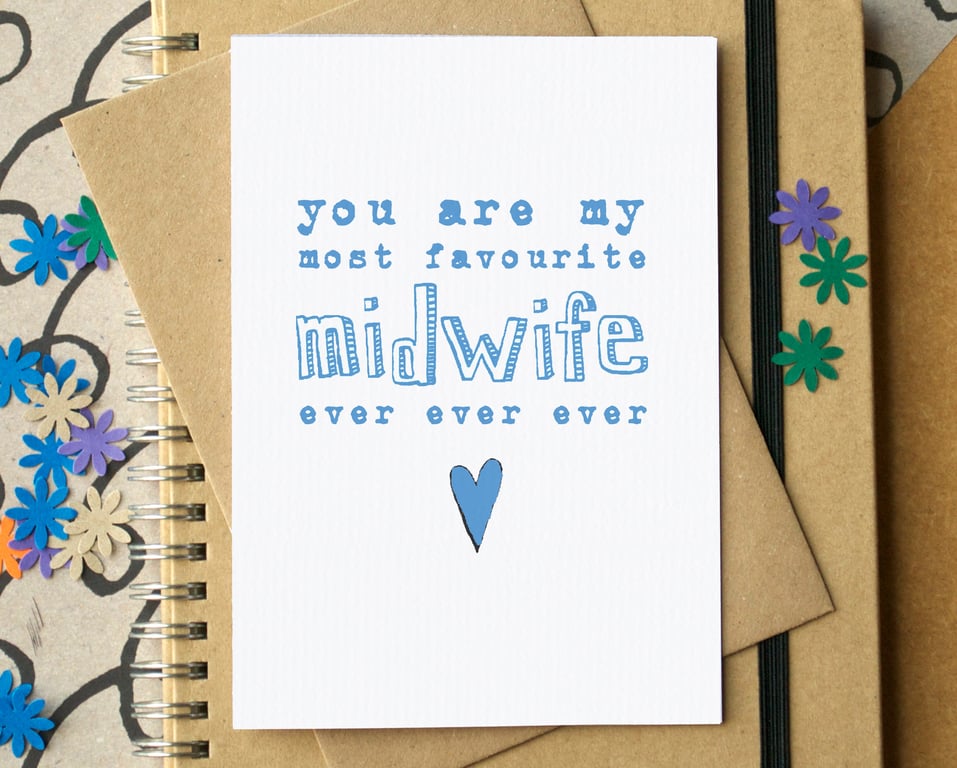 Funny "Favourite Midwife" Thank You Card