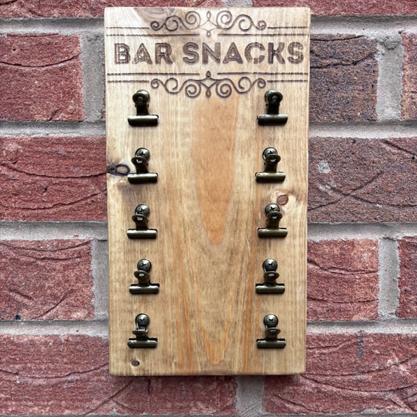 Bar snacks holder, wall mounted snack board, Barware for homebar pub bar Mancave