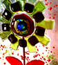 Green and Red Glass flower suncatcher - Image 2
