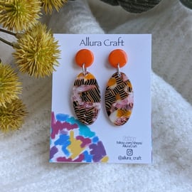 Bright Jazzy Orange Pop Earrings