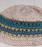 Handknit chunky wool hat and cowl set col 06 Cream - Image 8