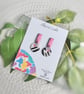 Abstract Zebra & Pink Dainty Earrings - Image 3
