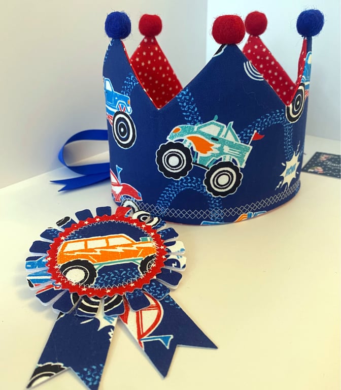 Child’s Fabric Crown & Birthday Badge Set 