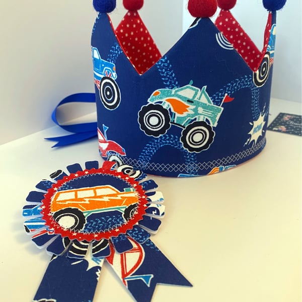 Child’s Fabric Crown & Birthday Badge Set 
