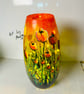 A hand painted and and fired spring glass vase by Andrew Jenkins  - Image 1