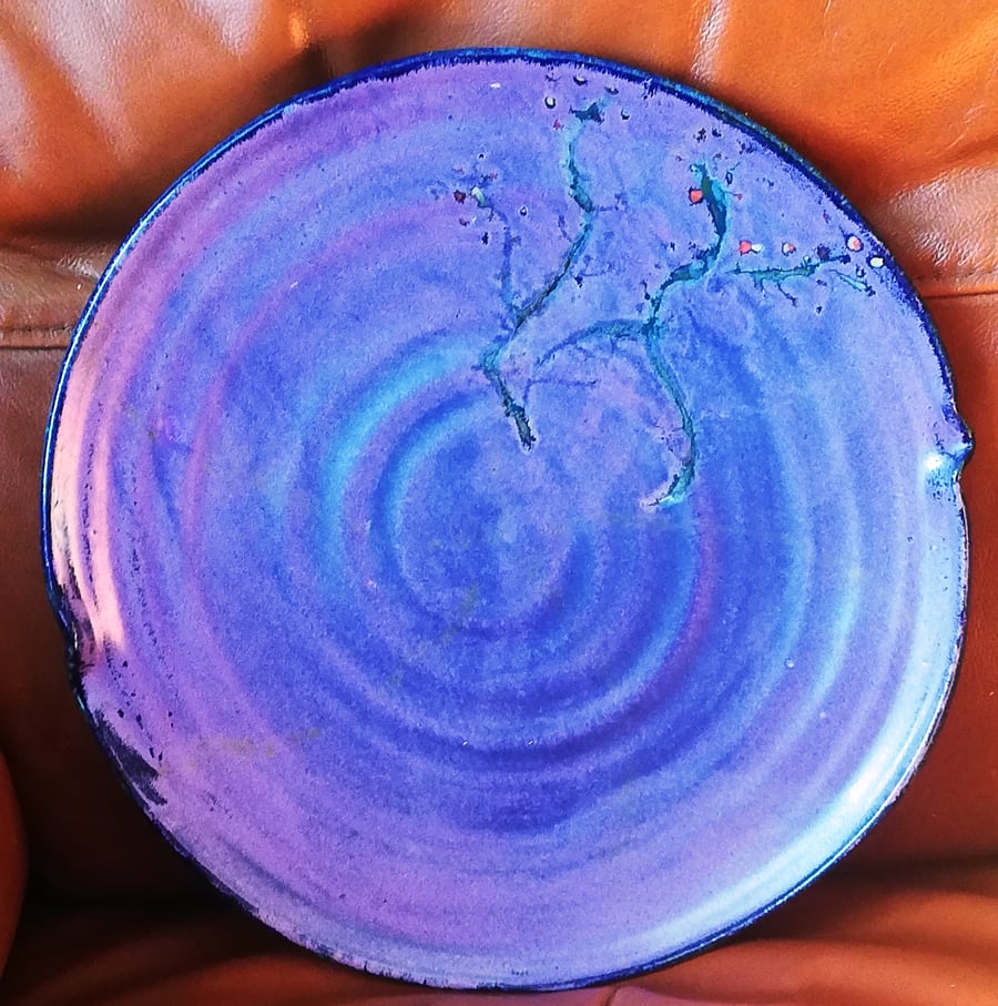 Delectable, large, stoneware, mauve plate