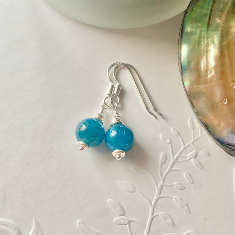 Apatite sterling silver earrings