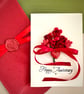 Red rose bouquet wife wedding anniversary card keepsake letterbox gift - Image 1