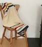 BLANKET , throw . Wool blend . Stripes .Cot , stroller, nursery . - Image 7