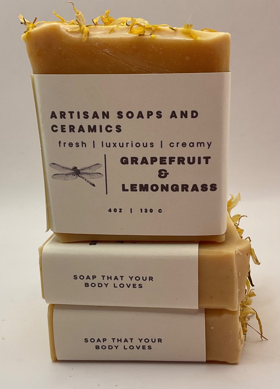 Grapefruit and lemongrass soap with turmeric