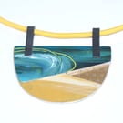 Seascapes painted bib necklace