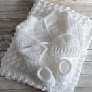 Baby Blanket, Cardigan, Hat and Booties