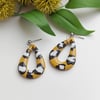 Mustard Leopard Print TearDrop Earrings - Custom 