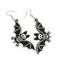 Bat skeleton Halloween earrings Silver Hooks Gothic jewellery - Image 2