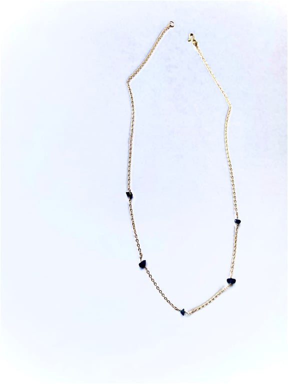 Aurielle – Delicate Sapphire Gemstone designer handmade Necklace gold plated 