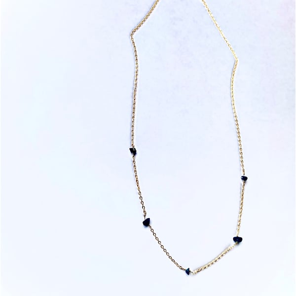 Aurielle – Delicate Sapphire Gemstone designer handmade Necklace gold plated 