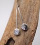 Earrings, Argentium silver pebble drop threader earrings - Image 6