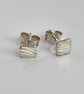 Handmade coastal themed wave and surf mini silver studs - Fistral earrings - Image 3