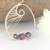 Sterling Silver Fluorite and Freshwater Pearl Egg Pendant Necklace