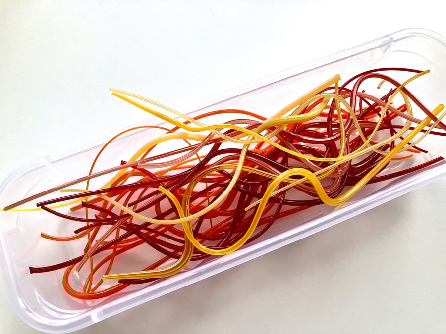 150g Hot Mix Bullseye 90 coe glass Vitrigraph stringers