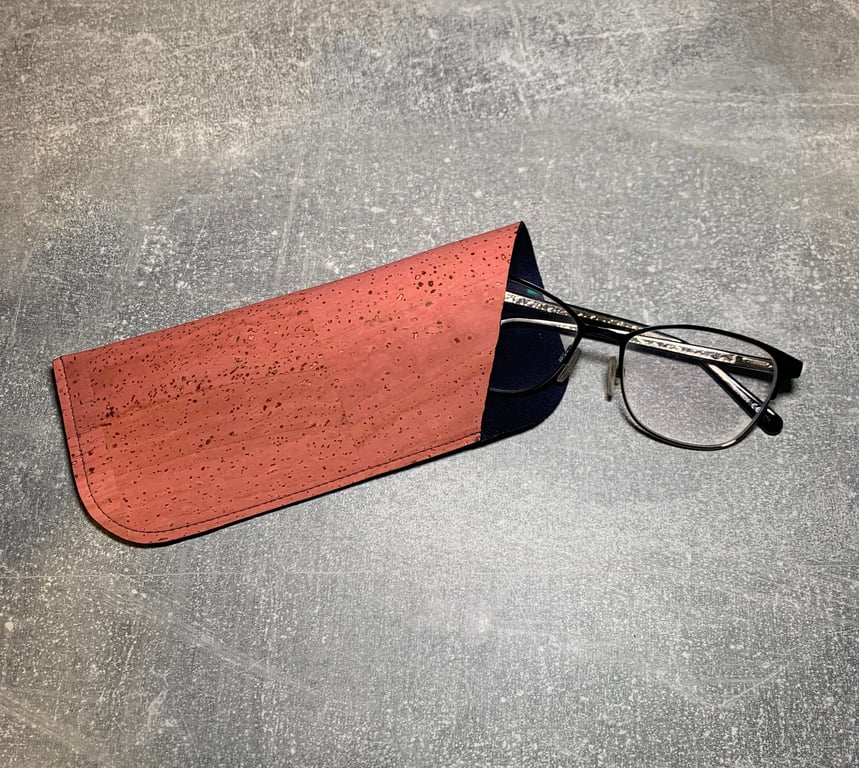 Glasses Case - Salmon Pink & Navy