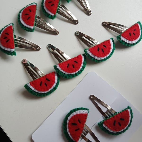 Felt watermelon hairclips (set of 2) MAP fundraiser 