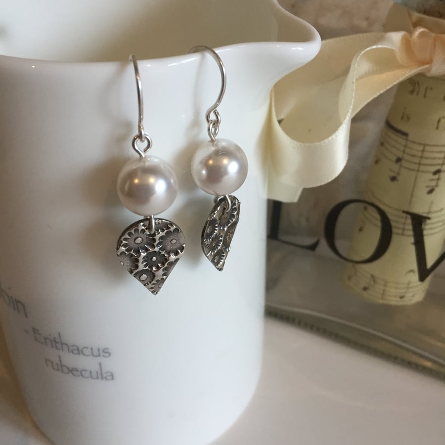 Silver and Pearl earrings