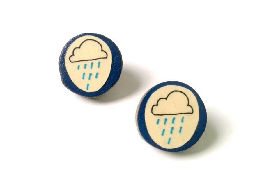 Rain Cloud Stud Earrings