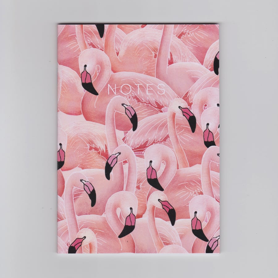 A6 Mini Notebook - A Flamboyance of Flamingos