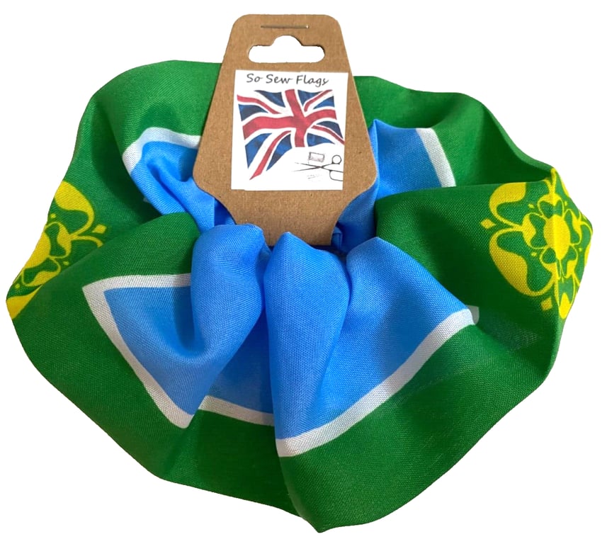 Derbyshire Derby Flag Hair Scrunchie Scrunchies Accessory Band Elastic