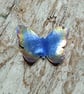 Coloured Titanium Blue Rainbow Butterfly Necklace - UK Free Post - Image 2