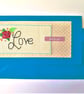 Rose and bead handmade cross stitch 'love' Card with 'Just for you' wording - Image 4